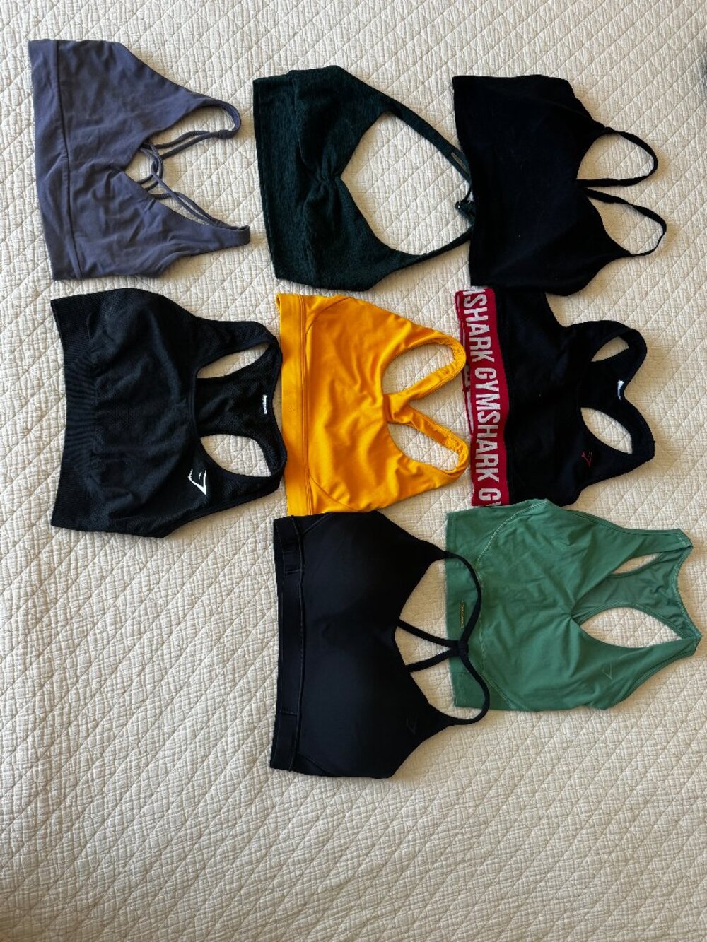 LOT OF EIGHT SPORTS BRAS small/medium Gymshark, Athleta, Danysu, green & black
